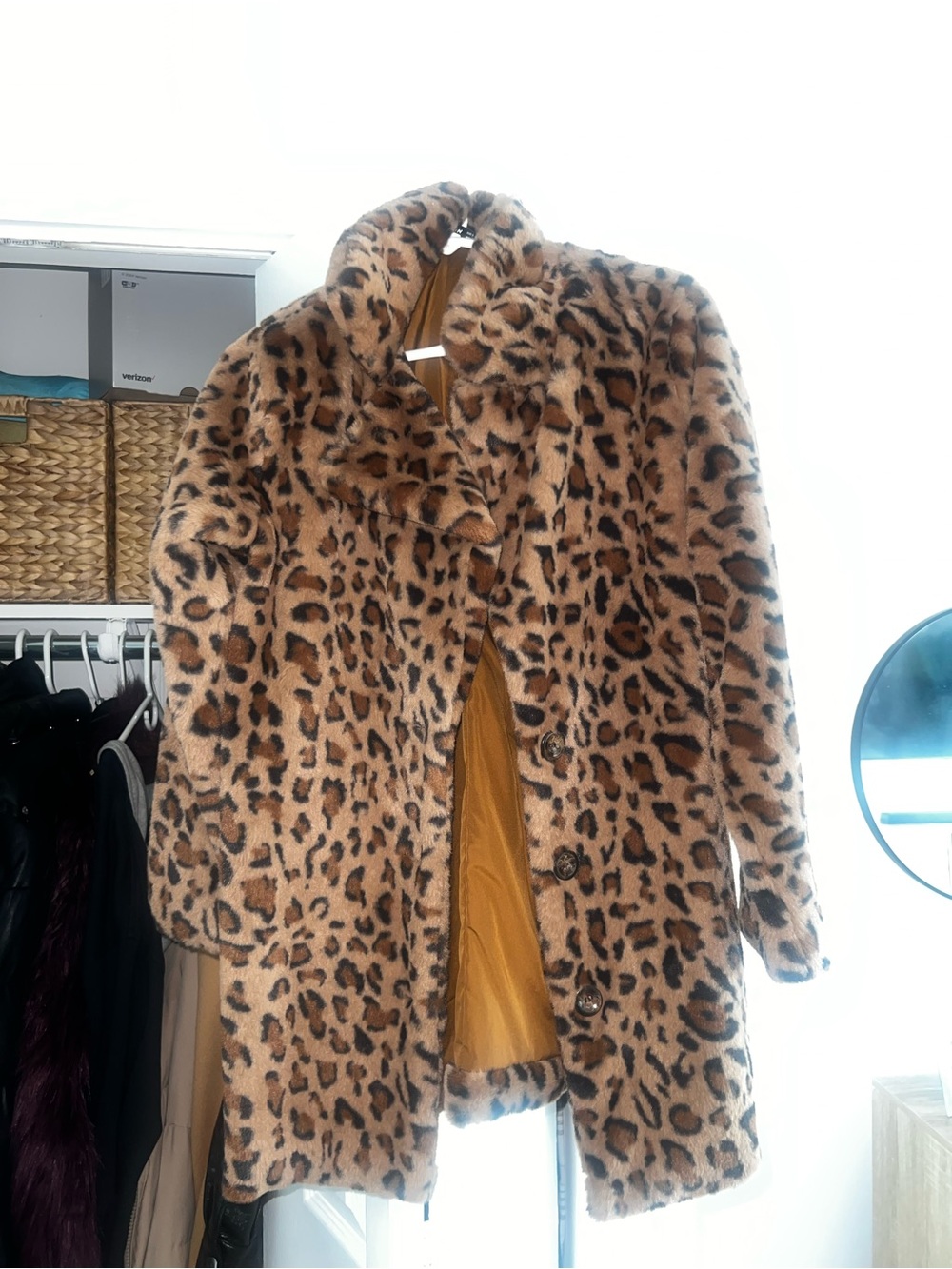 Leopard Print Faux Fur Coat - Women’s Tan Leopard Jacket